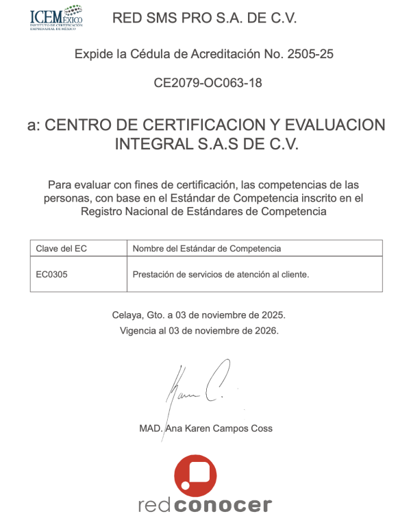 Certificación EC0305